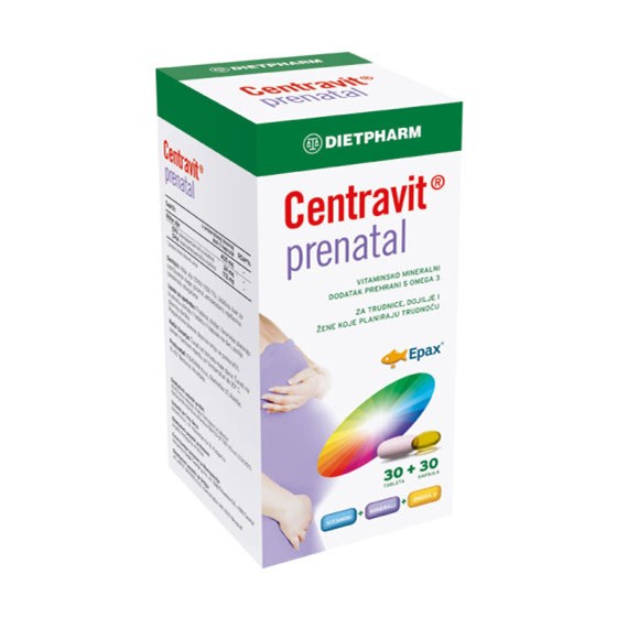 CENTRAVIT PRENATAL TBL.+OMEGA 3         