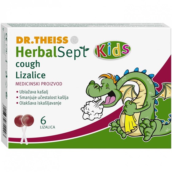 HERBALSEPT KIDS LIZALICE PEROTIV KAŠLJA 6 KOM